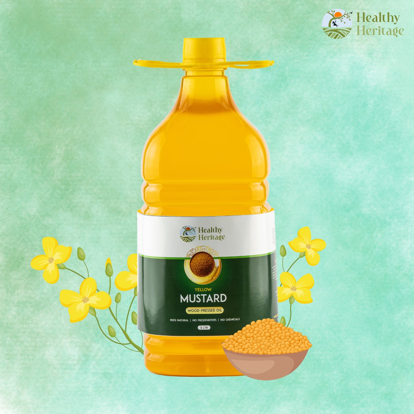 Wood-Pressed Yellow Mustard Oil 5 Litre