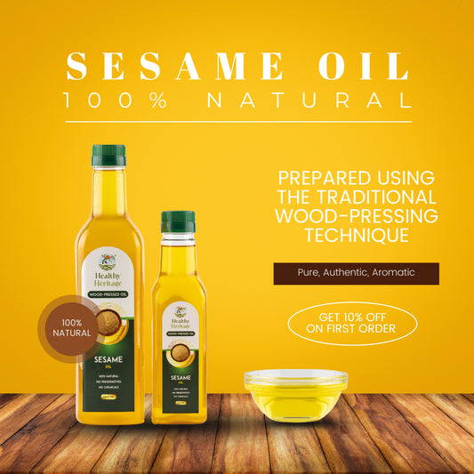 Wood-Pressed Sesame Oil (Single Pressed) 1 Litre
