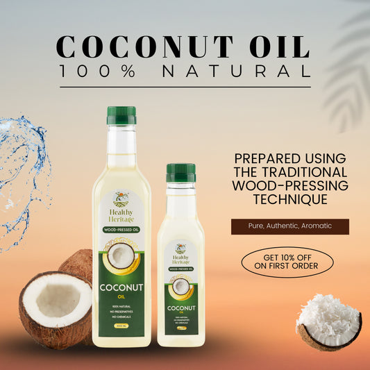 Wood-Pressed Coconut Oil (Single Pressed) 1 Litre